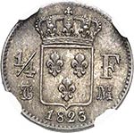 Louis XVIII (1814-1824). 1/4 franc 1823 M, ... 
