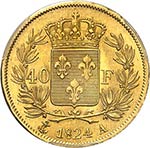 Charles X (1824-1830). 40 francs 1824 A, ... 