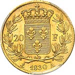 Charles X (1824-1830). 20 Francs 1830 A, ... 