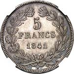 Louis Philippe (1830-1848). 5 francs 1841 A, ... 