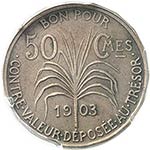Guadeloupe et dépendances. 50 centimes ... 