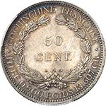 Cochinchine. 50 cent 1879, Paris, frappe de ... 