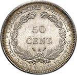 Cochinchine. 50 cent 1884 A, Paris. Av. La ... 