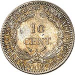 Cochinchine. 10 cent 1885. Av. La Liberté ... 