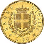 Victor Emmanuel II (1861-1878). 50 lire or ... 