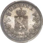 Oscar II (1872-1907). 1 krone 1895/4. Av. ... 