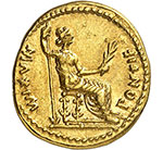 Tibère (14-37). Aureus, Lyon. Av. Tête ... 