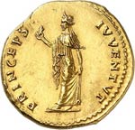 Domitien (81-96). Aureus 74, Rome. Av. Tête ... 