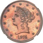 10 dollars Liberty 1874, ... 