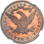10 dollars Liberty 1874, essai en bronze. ... 