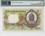 Banque du Congo Belge. 1000 francs spécimen ... 