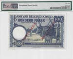 Banque du Congo Belge. 100 francs spécimen ... 