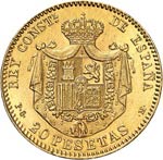 Alphonse XIII (1886-1931). 20 pesetas 1892 ... 