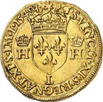 Henri II (1547-1559). Écu d’or à ... 