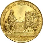 Louis XIV (1643-1715). Médaille en or 1663, ... 