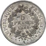Directoire (1795-1799). 5 francs an 8 A, ... 
