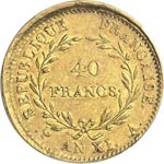 Consulat (1799-1804). 40 francs an 12 A, ... 