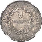 Consulat (1799-1804). 5 francs an 12 A, ... 