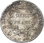 Consulat (1799-1804). Demi franc an 12 A, ... 