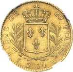 Louis XVIII (1814-1824). 20 francs 1814 W, ... 
