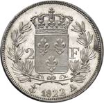 Louis XVIII (1814-1824). 2 francs 1822 A, ... 