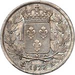 Louis XVIII (1814-1824). 1 franc 1822 A, ... 