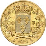 Charles X (1824-1830). 20 francs 1830 A, ... 