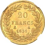 Louis Philippe Ier (1830-1848). 20 francs or ... 