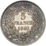 IIe République (1848-1852). 5 francs 1849, ... 