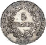 IIe République (1848-1852). 5 francs 1848, ... 