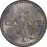 IIe République (1848-1852). 1 centime 1848, ... 