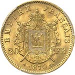 Napoléon III (1852-1870). 20 francs or 1870 ... 