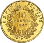 Napoléon III (1852-1870). 10 francs 1862 E, ... 