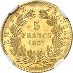 Napoléon III (1852-1870). 5 francs or 1857 ... 