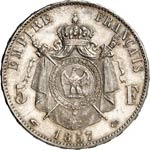 Napoléon III (1852-1870). 5 francs 1857 A, ... 