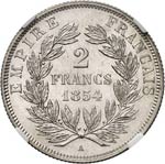 Napoléon III (1852-1870). 2 francs 1854 A, ... 