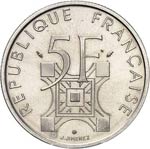 Ve République (1958 à nos jours). 5 francs ... 