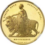 Victoria (1837-1901). Una 1839, 5 souverains ... 