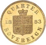 Victoria (1837-1901). 1/4 souverain en or ... 