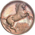 1/2 couronne 1927, essai en bronze, par ... 