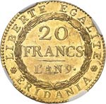 Gaule Subalpine (1800-1802). 20 francs ... 