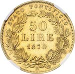 Vatican, Pie IX (1846-1878). 50 lire 1870 An ... 