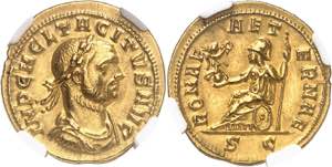 Tacite (275-276). Aureus 275-276, Rome.Av. ... 