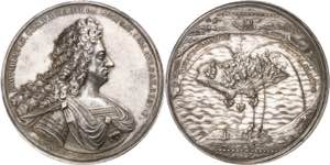 Christian V (1670-1699). Médaille offerte ... 