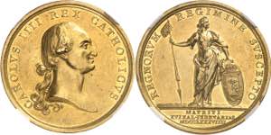 Charles IV (1788-1808). Médaille d’Or ... 