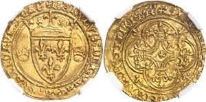 Charles VII (1422-1461). Écu d’or 1ère ... 