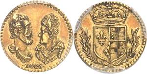 Henri IV (1589-1610). Médaillette ou jeton ... 