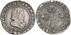 Louis XIII (1610-1643). Demi-franc, 3e type ... 