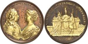 Louis XV (1715-1774). Médaille, mariage de ... 