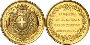 Louis XV (1715-1774). Médaille d’Or, prix ... 